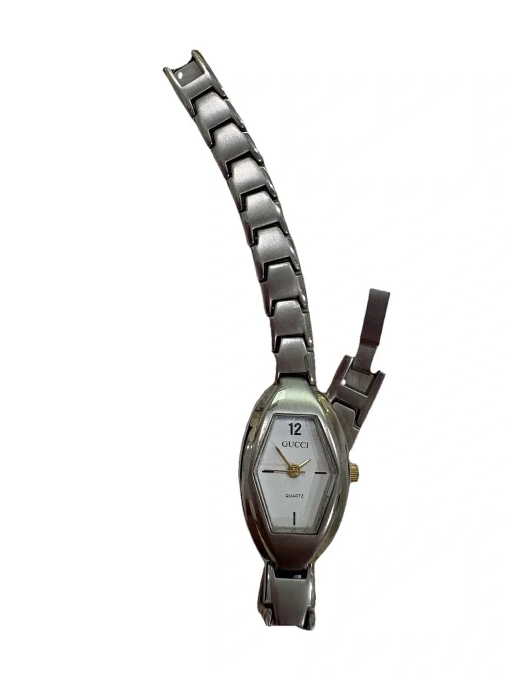Classic Authentic Vtg Gucci Women's Oval Watch with Engraved Crest - Ref. 59312